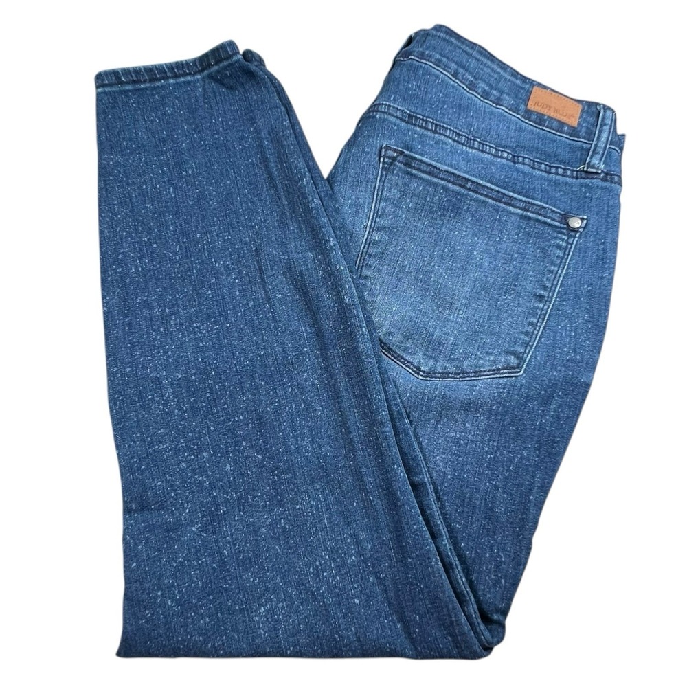 Judy Blue Womens 16W Relaxed Fit Skinny Spotted Dark Wash High Rise Stretch Jean